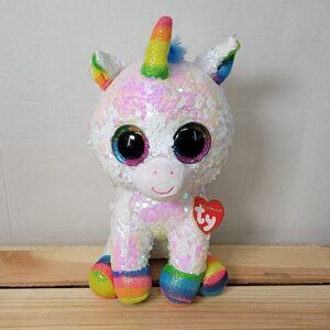 TY Flippable "Pixy" Rainbow Unicorn 9"- NWT
